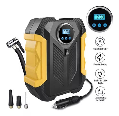 Bomba de aire portátil 12v con linterna LED digital MD